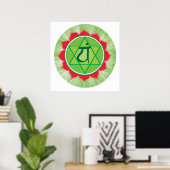 Poster Papier de l'affiche Coeur Anahata Chakra (Bureau à domicile)