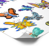 Poster Papier de papier de papier de caricature papillons (Coin)