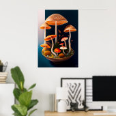 Poster Papier de peinture de champignons (Bureau à domicile)