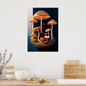 Poster Papier de peinture de champignons (Cuisine)