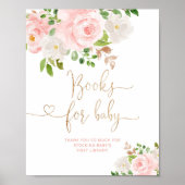 Poster Papier doré rose floral pour bébé Livres (Devant)