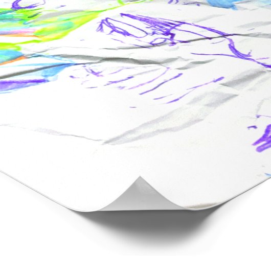 Poster Papier effondré Scribble Art moderne Abstrait Impr (Coin)