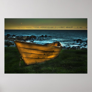 Poster Papier en toile blanc Dory Jaune