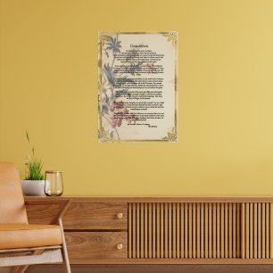Poster Papier floral vintage Desiderata par Max Ehrman
