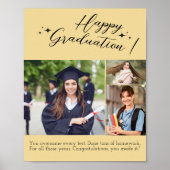 Poster Papier Jaune Classique Simple Joyeux Jour de Gradu (Devant)