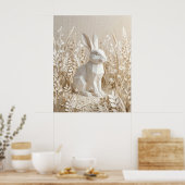 Poster Papier Lapin Prairie de Lin (Cuisine)