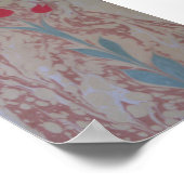 Poster Papier marbré trois tulipes (Coin)