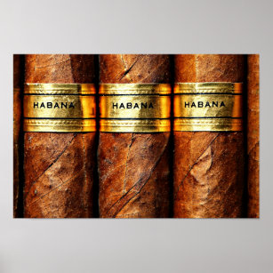 Poster Papier (Matte) cigare cuban, luxe