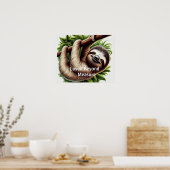 Poster papier - mignon pendaison bébé Sloth, anima (Cuisine)