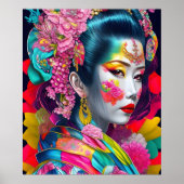 Poster papier moderne tendance Geisha (Matte) (Devant)