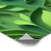 Poster Papier numérique à motif de quilling vert (Coin)