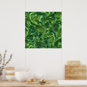 Poster Papier numérique à motif de quilling vert (Cuisine)