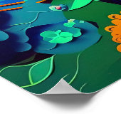 Poster Papier Panda Rainbow Faux coupé (Coin)