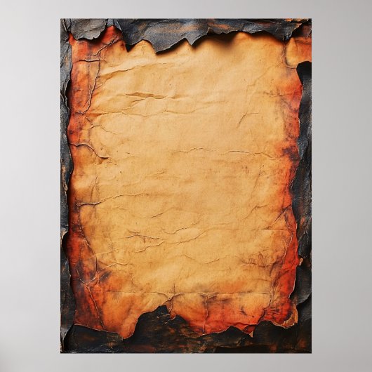 Poster Papier parchemin aux bords brûlés (Devant)