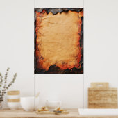 Poster Papier parchemin aux bords brûlés (Cuisine)