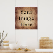 Poster Papier parchemin marron foncé clair vieilli antiqu (Cuisine)