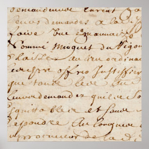 Poster papier parcheminé grunge de manuscrit français