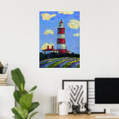 Poster Papier Pastel Lighthouse et Lavender Fields (Bureau à domicile)