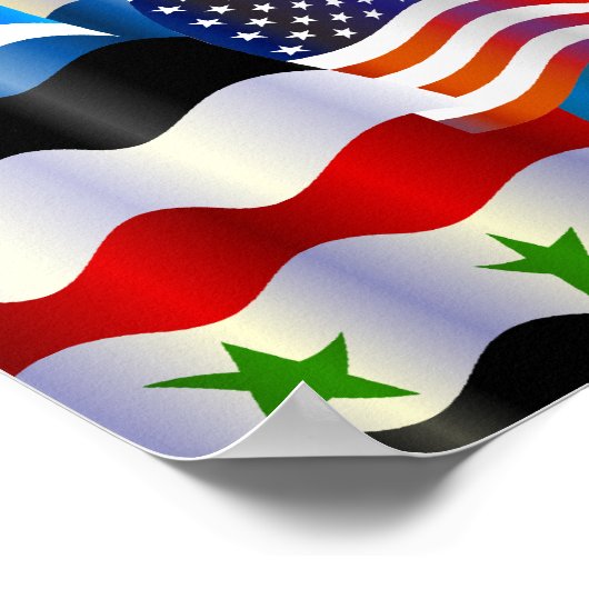 Poster Papier peint à drapeau ondulé (Coin)