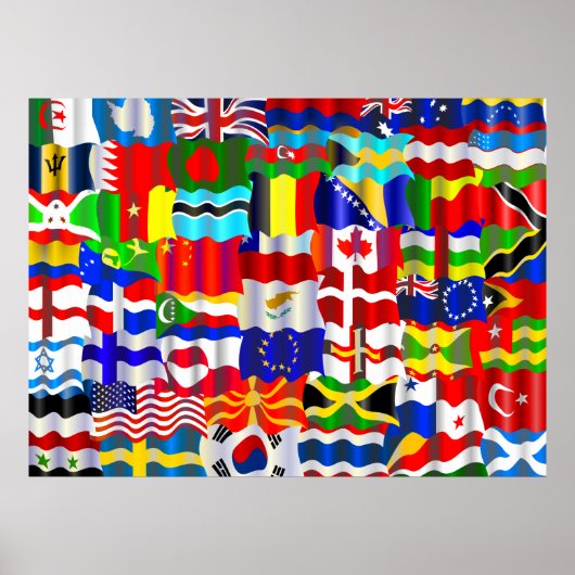 Poster Papier peint à drapeau ondulé (Devant)