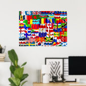 Poster Papier peint à drapeau ondulé (Bureau à domicile)