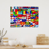 Poster Papier peint à drapeau ondulé (Cuisine)