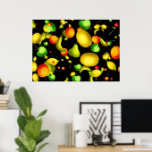 Poster Papier peint à fleurs (Bureau à domicile)