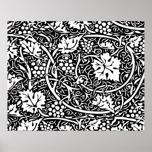 Poster Papier peint à motif de raisin de William Morris (Devant)