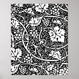 Poster Papier peint à motif de raisin de William Morris
