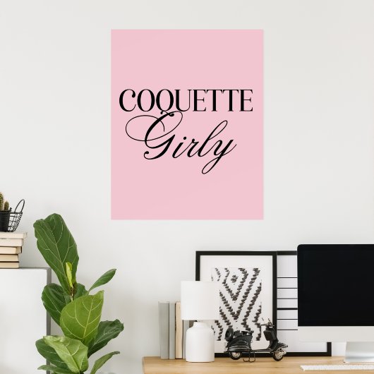 Poster Papier peint à ruban féminin mignon (Bureau à domicile)