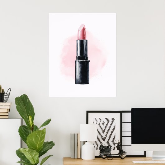 Poster Papier peint à ruban féminin mignon (Bureau à domicile)