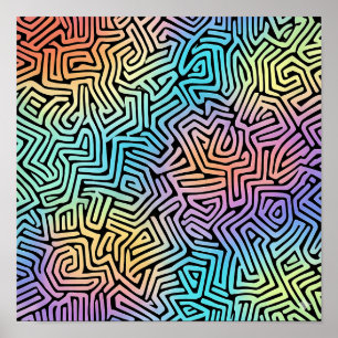 Poster Papier peint à tessellation lumineuse complexe