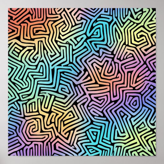 Poster Papier peint à tessellation lumineuse complexe (Devant)