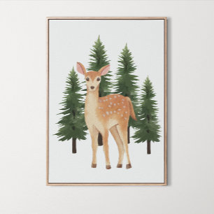Poster Papier Peint Animaux de la Forêt en Aquarelle pour