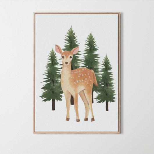 Poster Papier Peint Animaux de la Forêt en Aquarelle pour