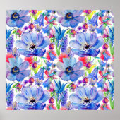 Poster Papier peint Aquarelle Fleurs Sauvages (Devant)