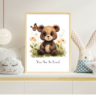 Poster Papier peint aquarelle personnalisé pour la chambr