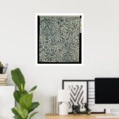 Poster Papier peint avec style marine bleu algue (Bureau à domicile)