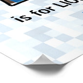 Poster Papier peint bébé Lettre L Monogramme Lion Bleu (Coin)