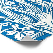 Poster Papier peint bleu Flore Arcadia par May Morris (Coin)