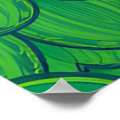 Poster Papier peint bleu-vert jaune paon (Coin)