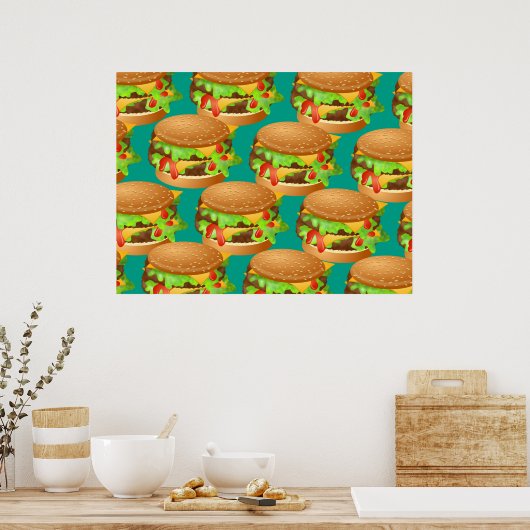 Poster Papier peint Burger (Cuisine)