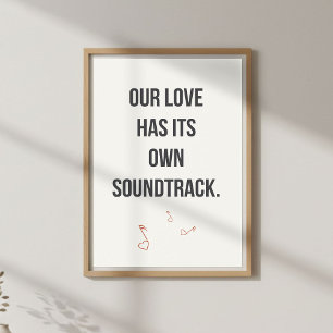Poster Papier peint citation musicale romantique. Chambre