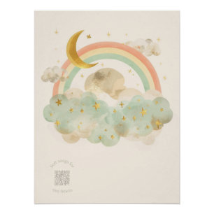 Poster Papier Peint de Pépinière Arc-en-Ciel à l'Aquarell