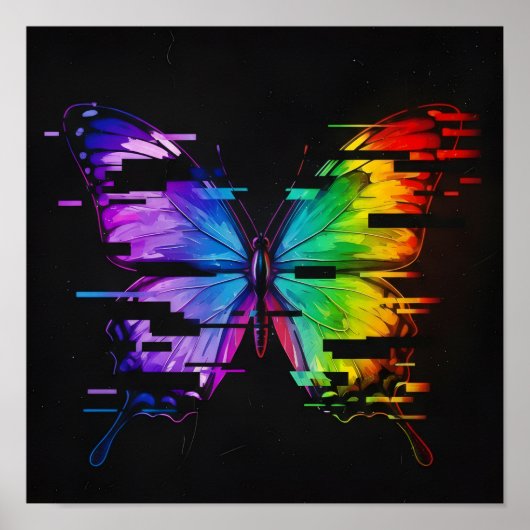Poster Papier peint effet papillon (Devant)