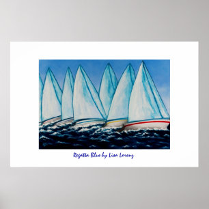 Poster Papier peint en bleu Regatta