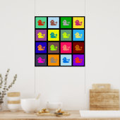 Poster Papier peint en carreaux de canard (Cuisine)