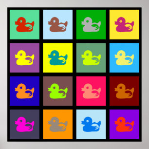 Poster Papier peint en carreaux de canard