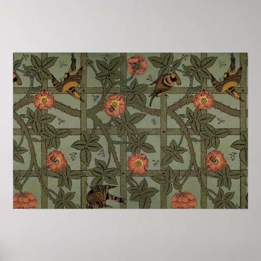 Poster Papier peint en treillis de William Morris (Devant)