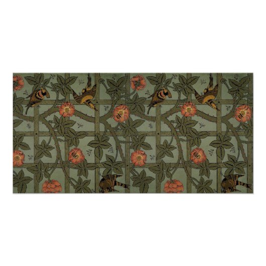Poster Papier peint en treillis de William Morris (Devant)
